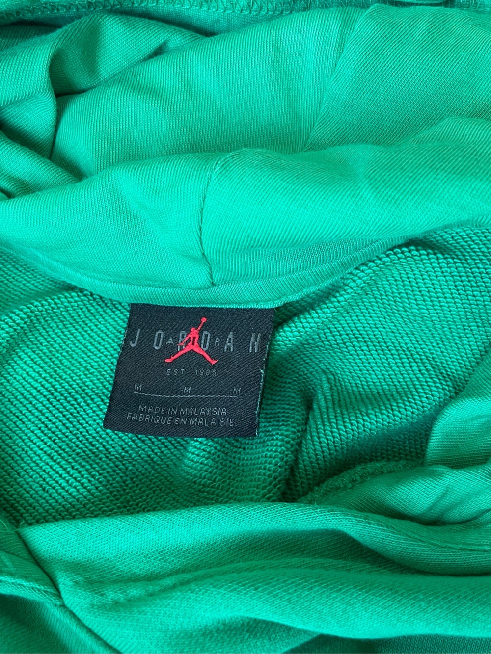 Air Jordan Hoodie Sweatshirt Green with Pink Script Medium - Picture 6 of 7